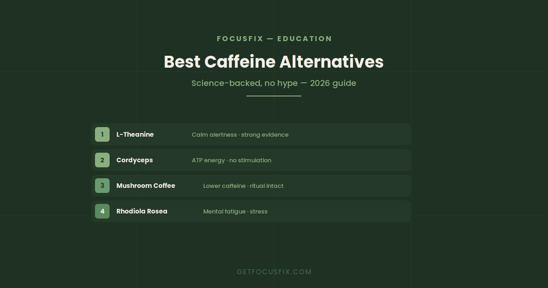 The Best Caffeine Alternatives for Focus in 2026 (Science-Backed, No Hype)